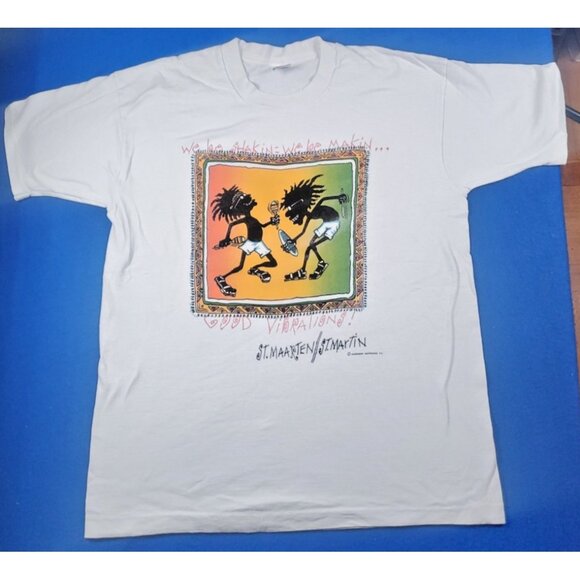 Vintage St. Maarten / St. Martin We Be Shakin We Be Makin T-Shirt Men's Size L - Picture 1 of 16